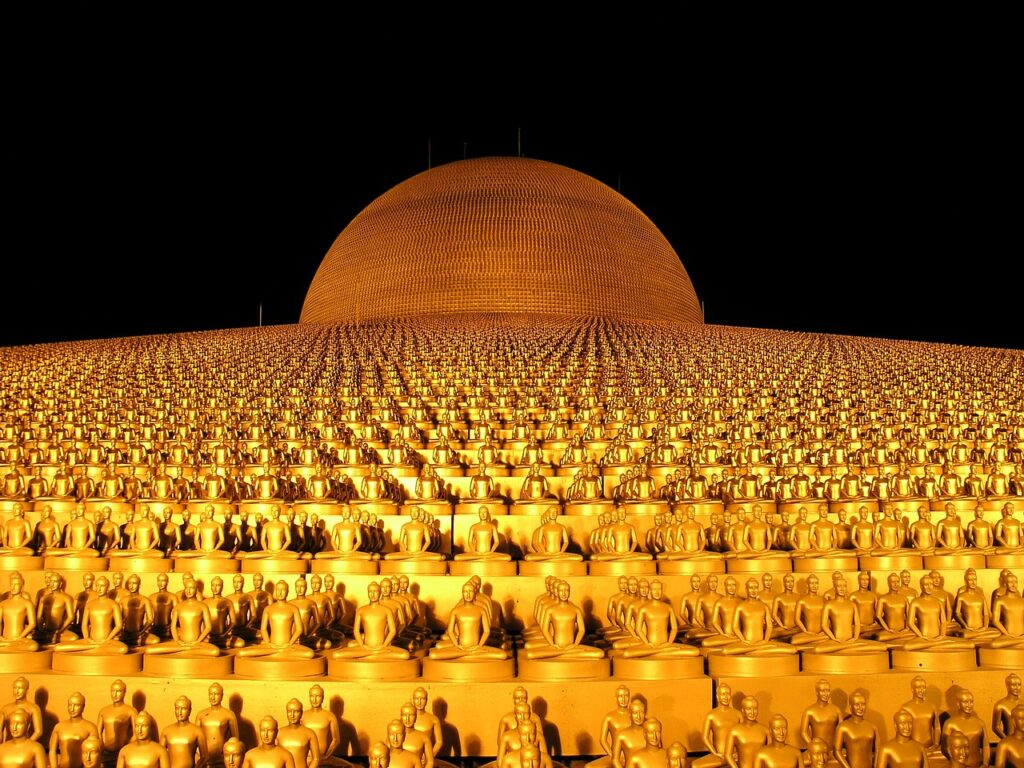 dhammakaya pagoda, budha, gold